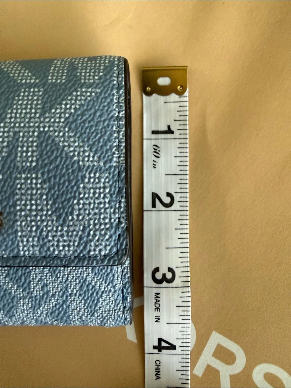 Michael Kors Light Blue Logo-Print Compact Wallet with Gold Hardware - Picture 9 of 10